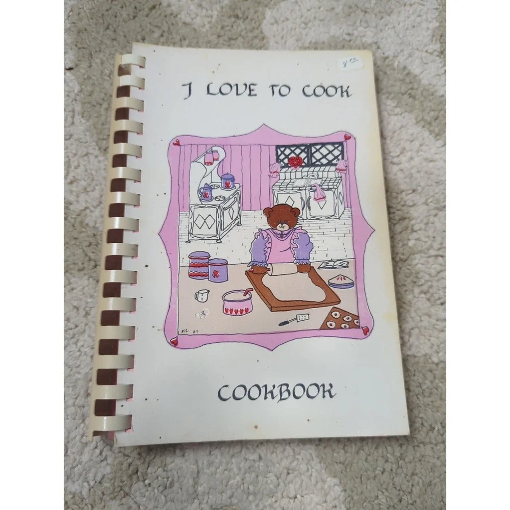 Vtg Spiral Bound Cookbook Mary E. List I Love To Cook 1989 NC